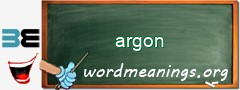 WordMeaning blackboard for argon